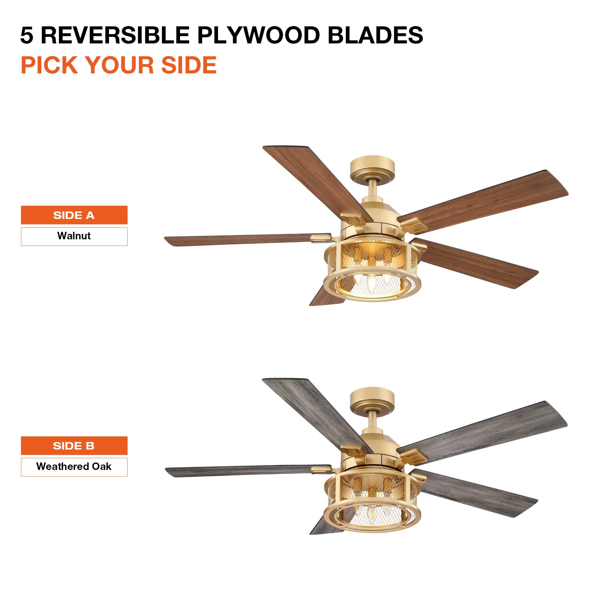 5 REVERSIBLE PLYWOOD BLADES  
PICK YOUR SIDE  

SIDE A  
Walnut  

SIDE B  
Weathered Oak