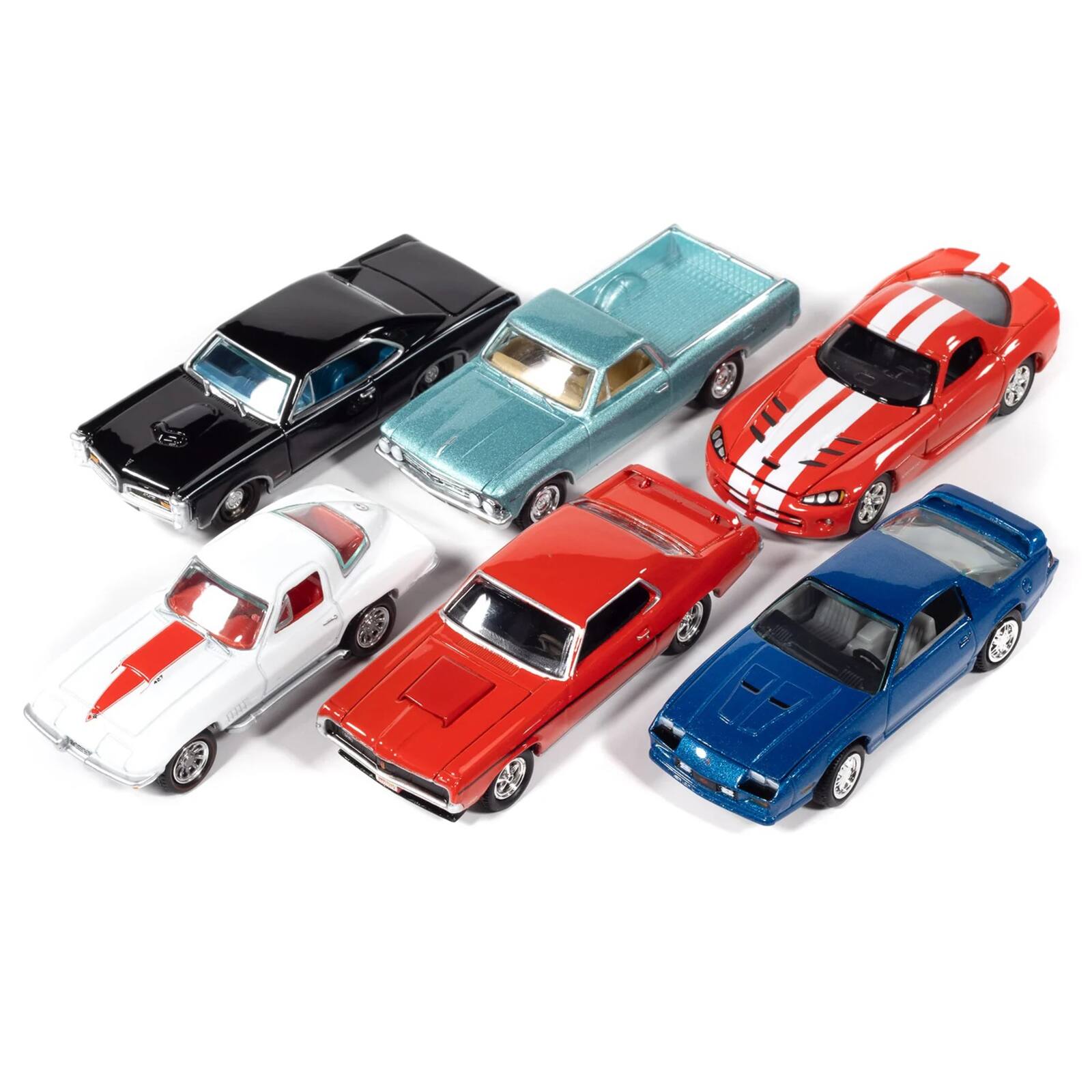 Alt View 1. Johnny Lightning - "Muscle Cars USA" 2025 Release 3 Set A of 6 pieces "MECUM Auctions" 1/64 Diecast Model Cars by Johnny Lightning.