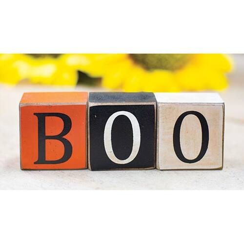 Front. BreeBe - 3/Set "Boo" Letter Blocks - Multi.