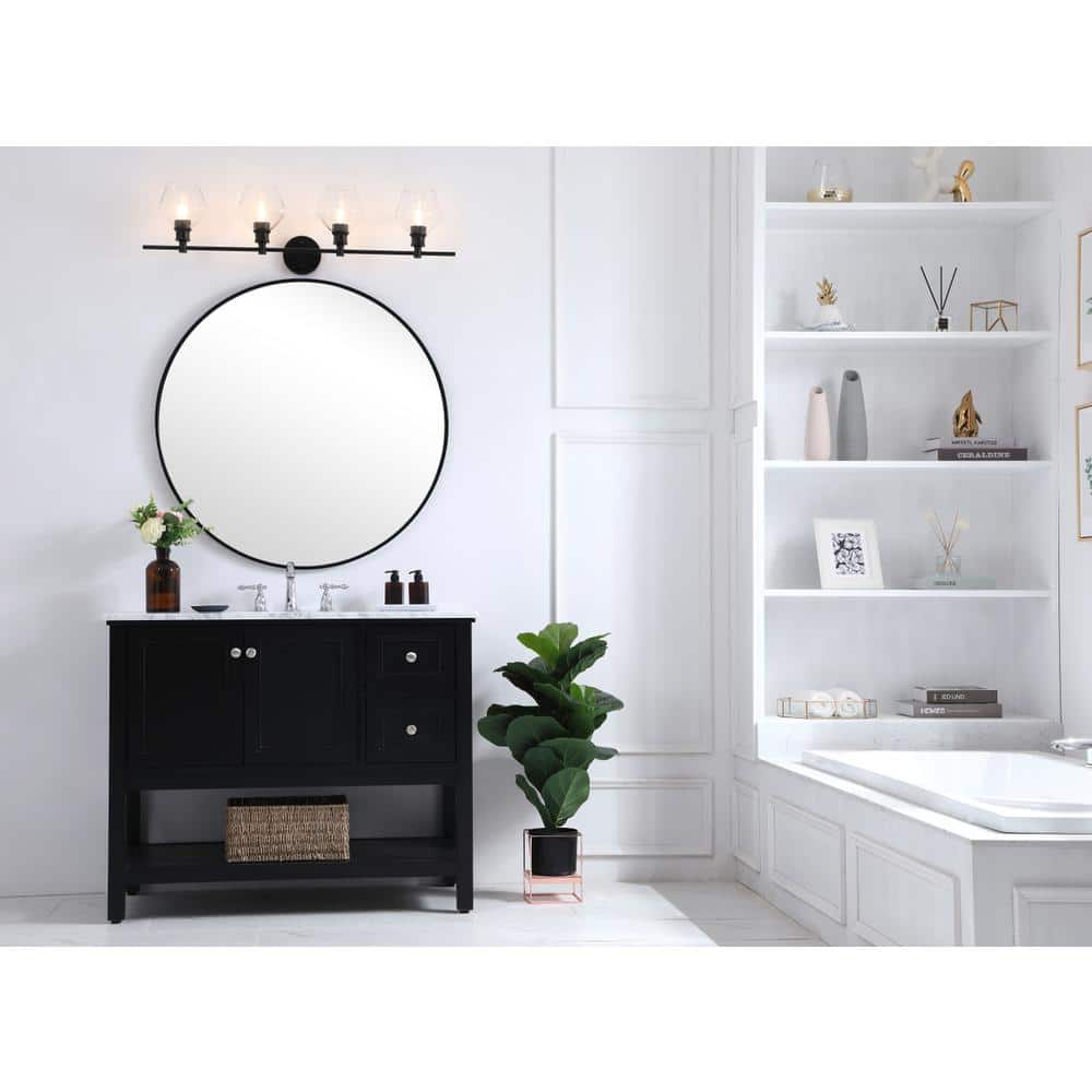 Living District - Gene 4 light Wall sconce - Black And Clear Glass price history on PriceWatchPro