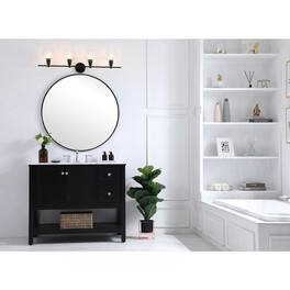 Living District - Gene 4 light Wall sconce - Black And Clear Glass