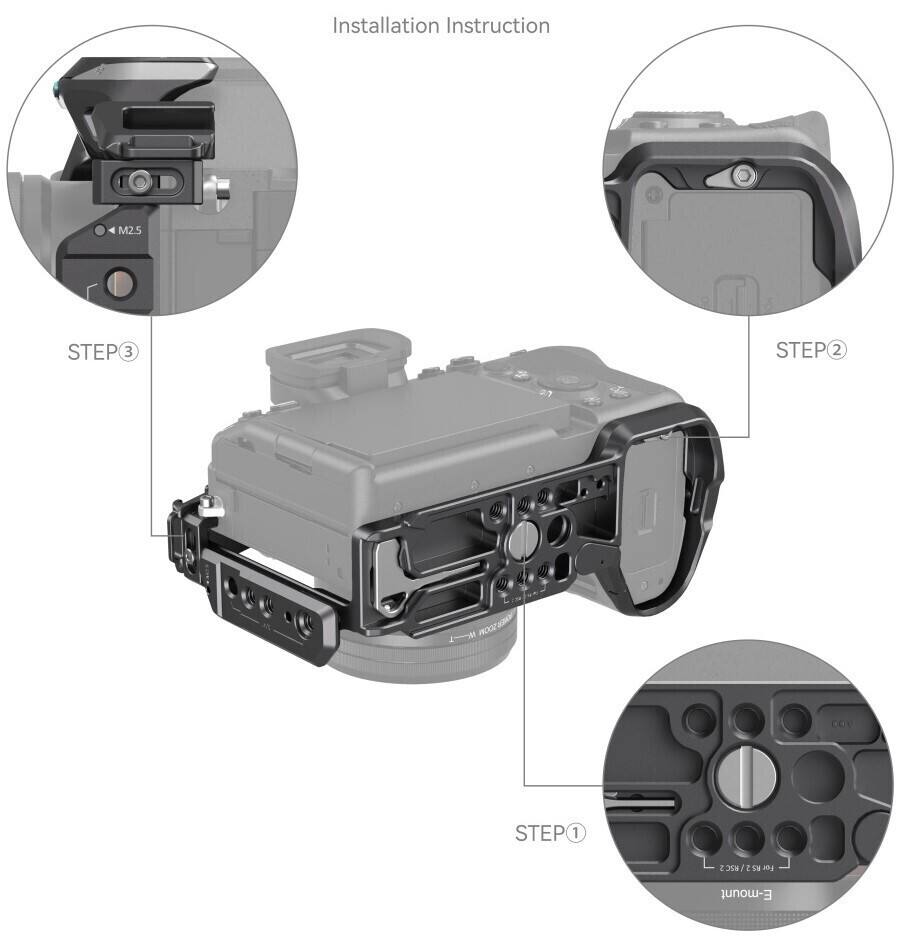Installation Instruction

STEP 1
STEP 2
STEP 3

M2.5

SN

E-mount
