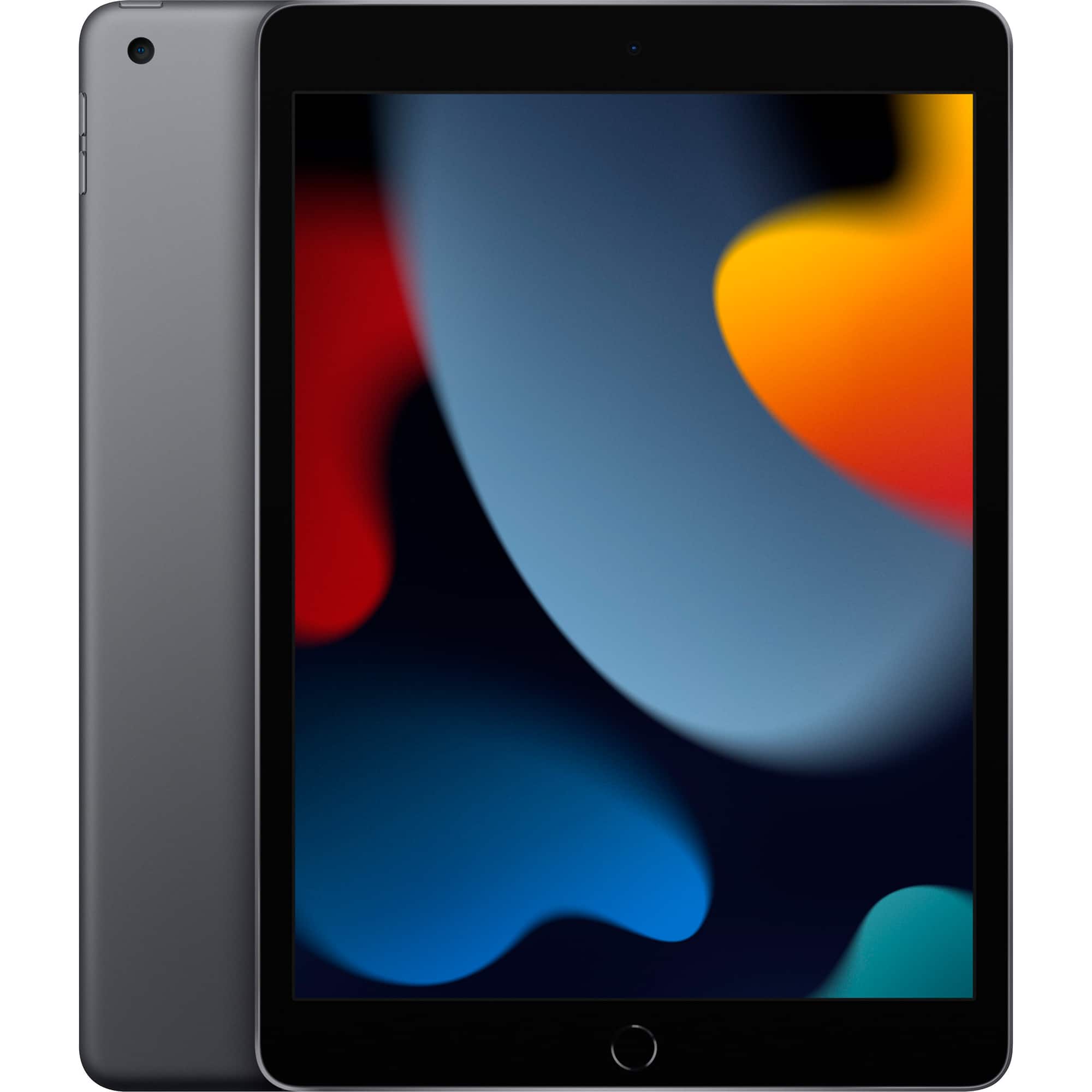 Apple - Certified Refurbished 10.2-Inch iPad - (9th Generation) (2021) Wi-Fi + Cellular - 64GB - Space Gray (Unlocked) - Front_Zoom