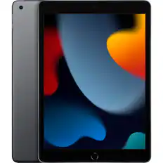 Front. Apple - Certified Refurbished 10.2-Inch iPad - (9th Generation) (2021) Wi-Fi + Cellular - 64GB - Space Gray.