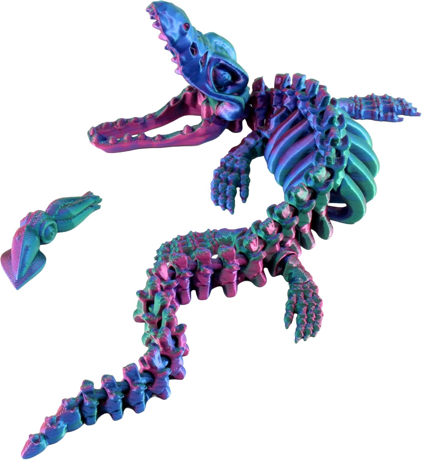 JuzToys - 3D Printed Skeleton Mosasaurus, Prehistoric Collectible Articulating Dinosaur 3D Figurine Desk Decoration by PowerTRC - Multicolored