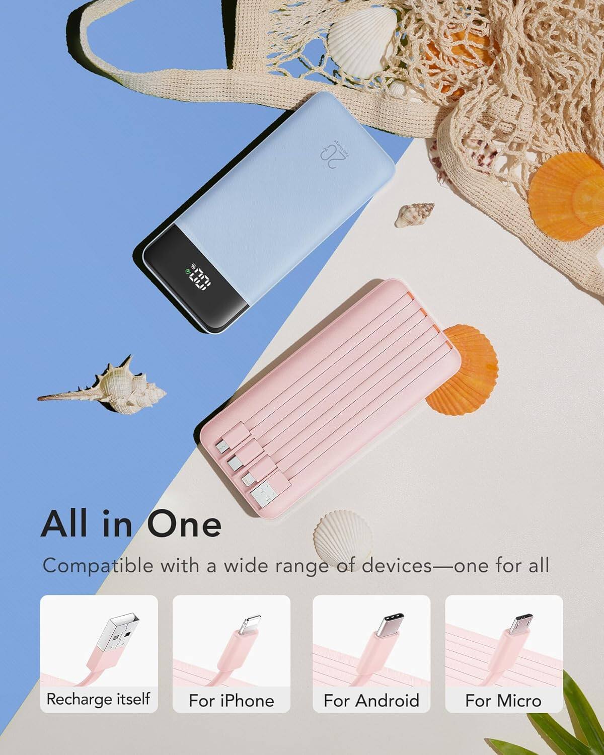 All in One

Compatible with a wide range of devices—one for all

Recharge itself

For iPhone

For Android

For Micro