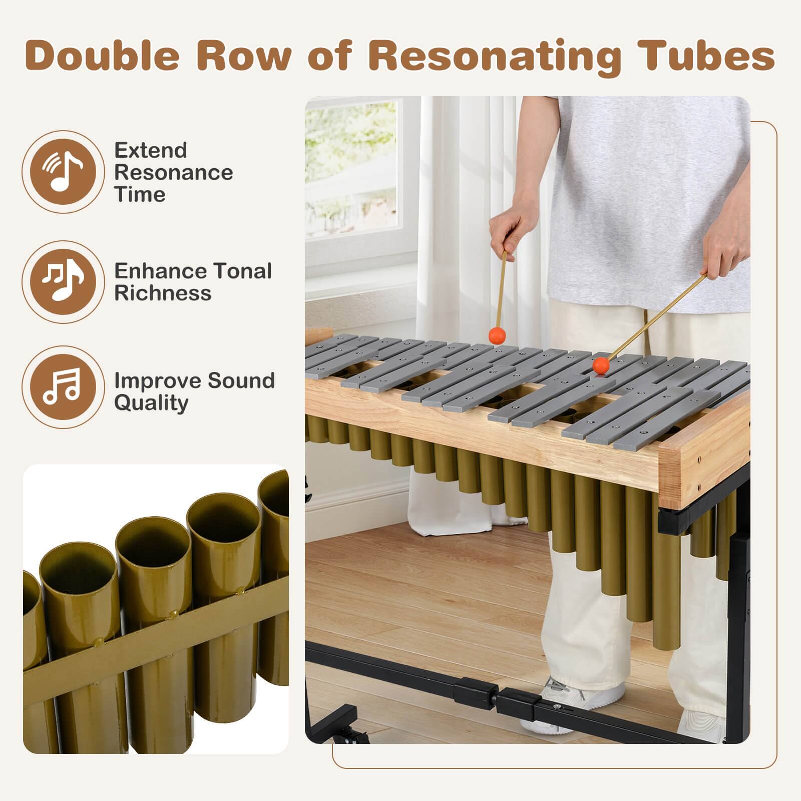 Double Row of Resonating Tubes

- Extend Resonance Time
- Enhance Tonal Richness
- Improve Sound Quality