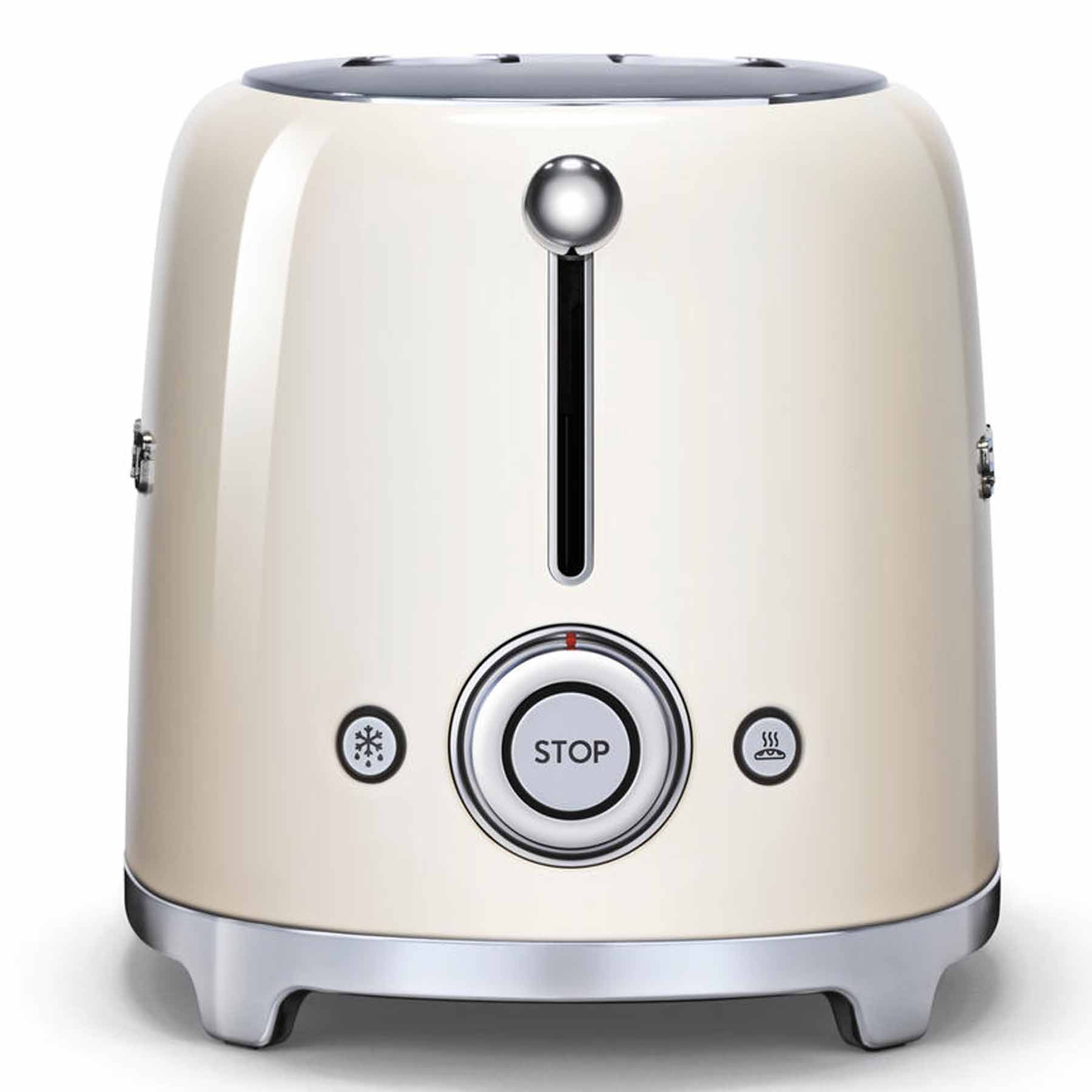Angle. SMEG - SMEG TSF01 2-Slice Wide-Slot Toaster - Cream.