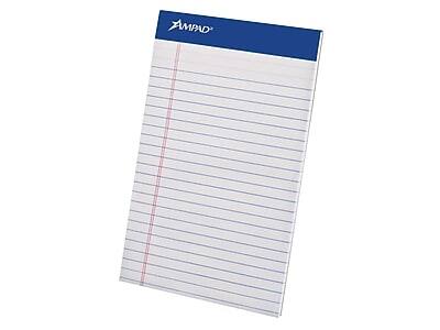 Alt View 1. Ampad - Notepads, 5" x 8", College, 50 Sheets/Pad, 12 Pads/Pack - White.