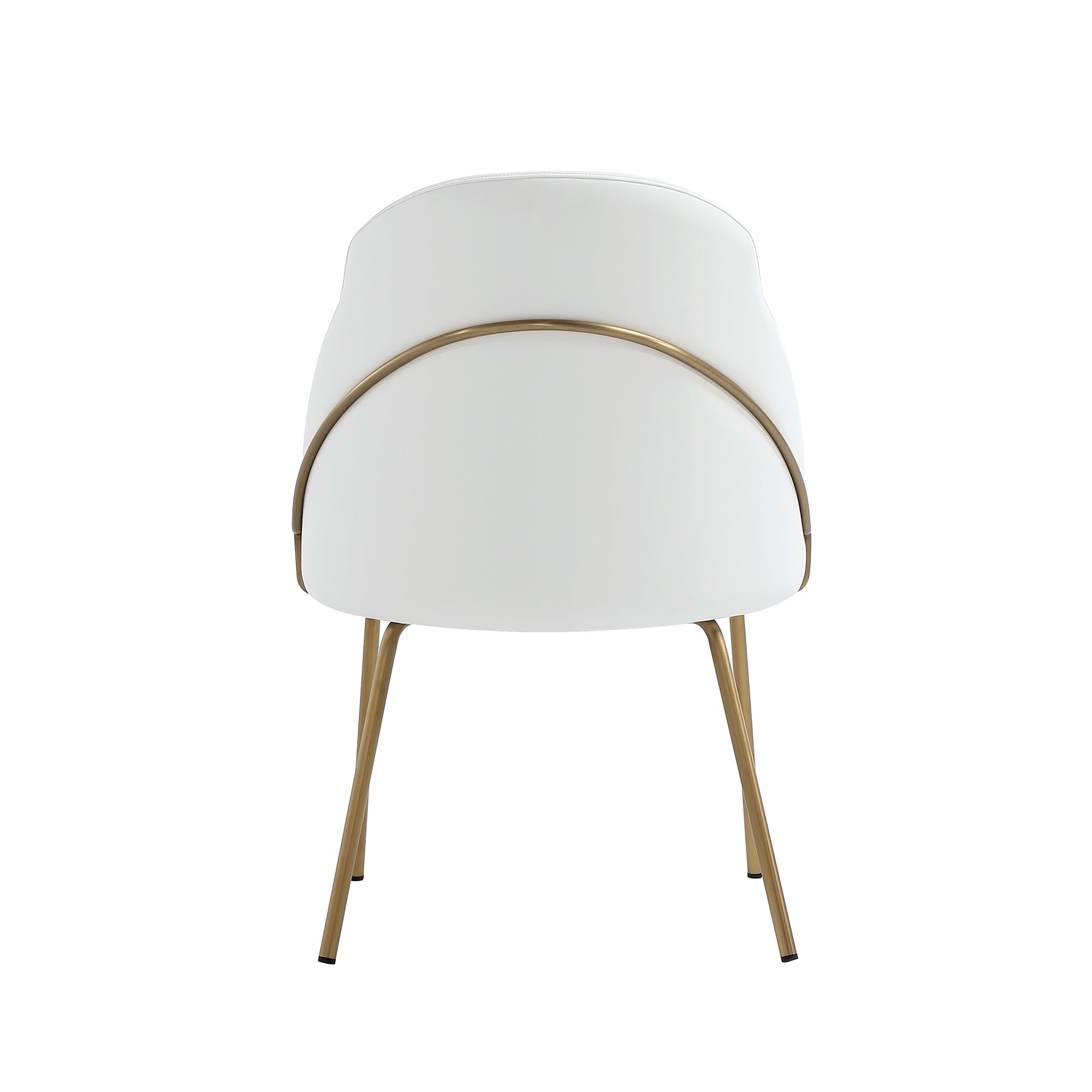 Alt View 4. Manhattan Comfort - Gracie Modern Metal Vegan Leather Dining Chair - Set of 4 - White and Gold.