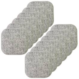 Sweet Home Collection - Broadway Memory Foam No Slip Back 16" x 16" Chair Pad Cushion, 12-Pack - Black/White