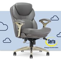 Serta - Upholstered Back in Motion Health & Wellness Manager Office Chair - Bonded Leather - Gray - Front_Zoom