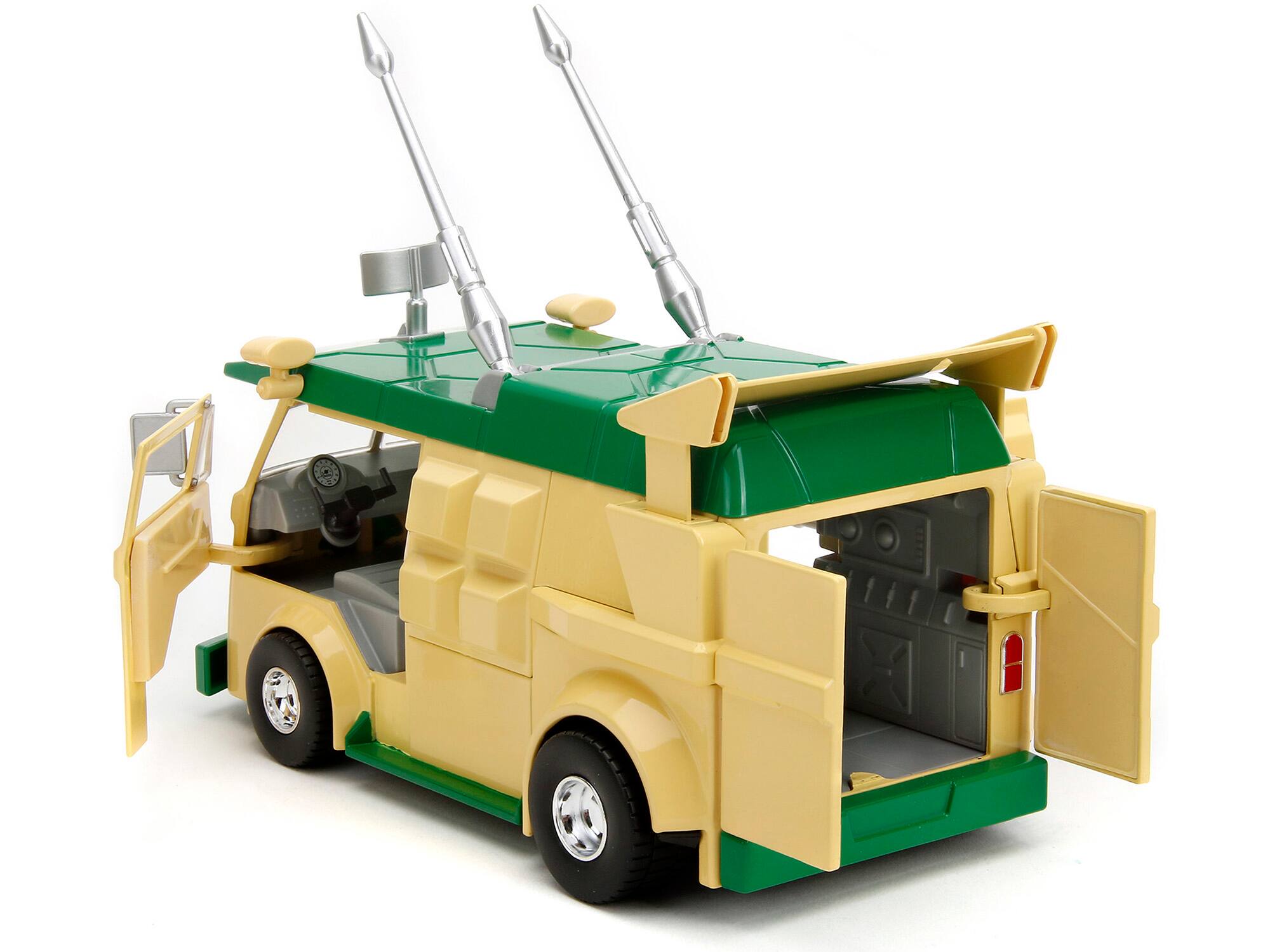 Alt View 1. Jada - Party Wagon Green and Beige and Donatello Diecast Figure "Teenage Mutant Ninja Turtles" "Hollywood Rides" Series - Green with Beige.