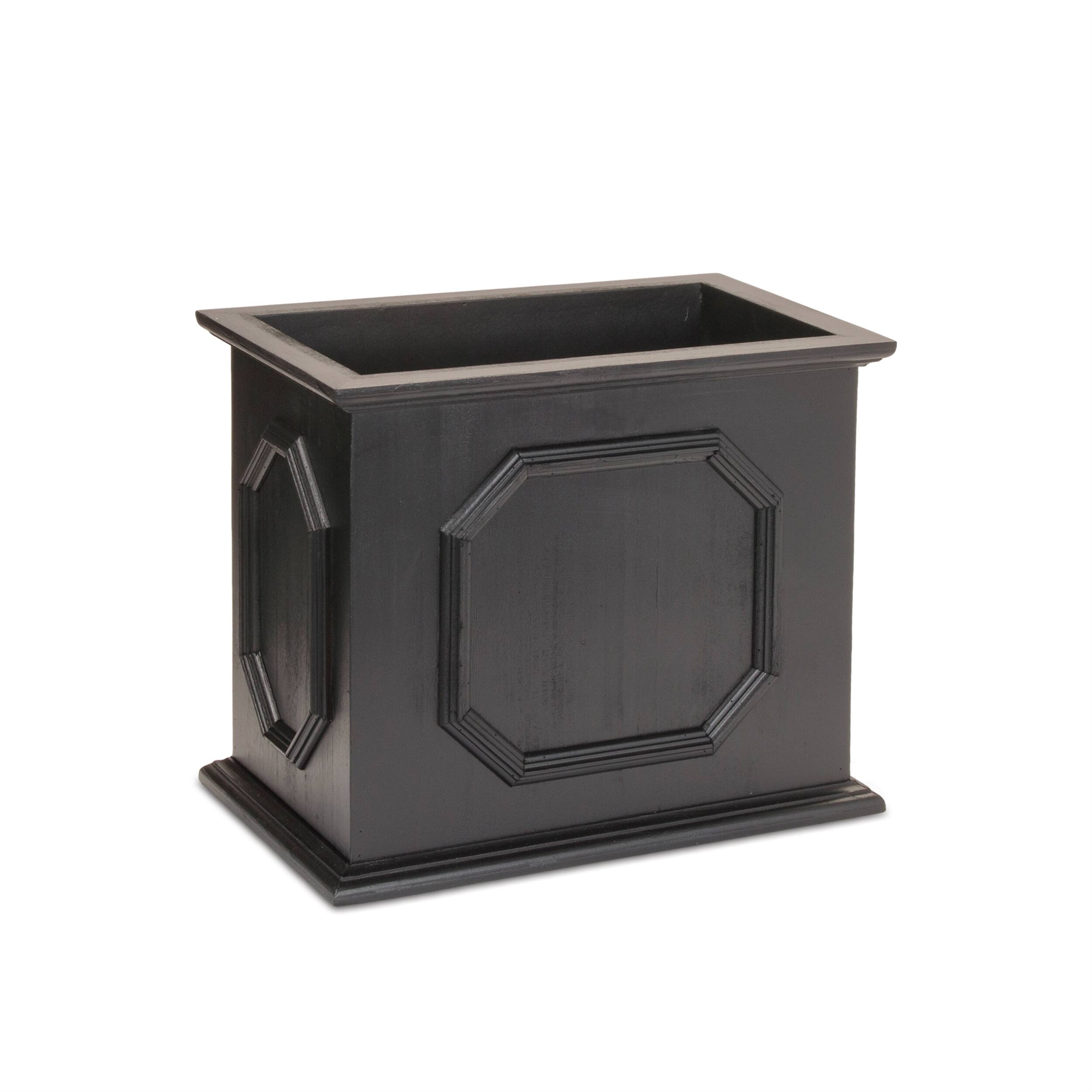 Back. BreeBe - Wooden Box Planter (Set of 3) - Black.