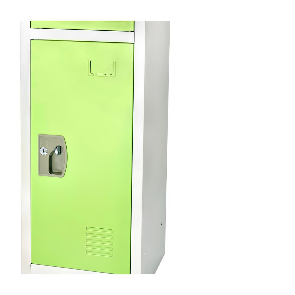 Back. AdirOffice - Storage Locker 629-Series 72" H 3-Tier Steel Compartment Key Lock Locker with Key Lock - Green.