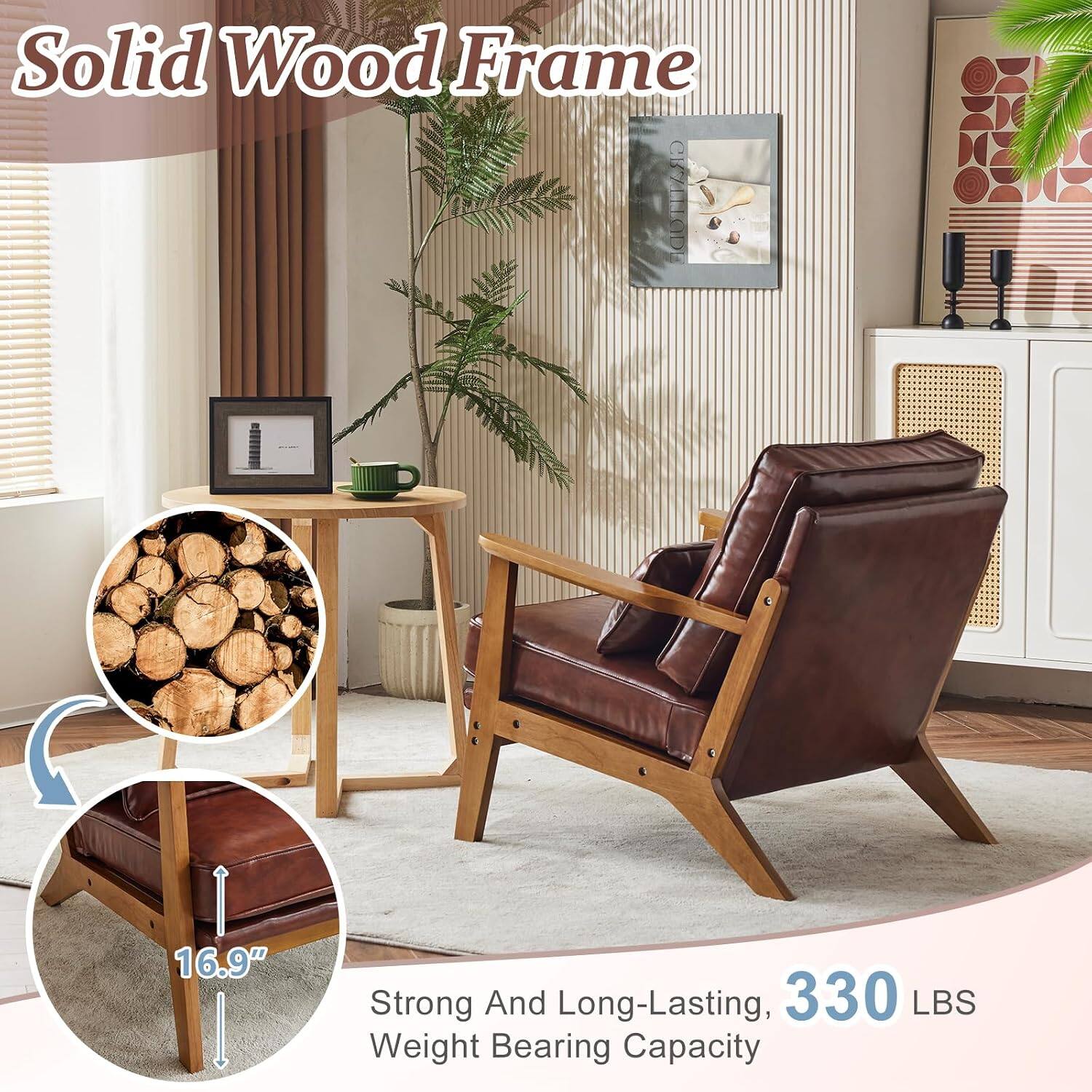 Solid Wood Frame

16.9"

Strong And Long-Lasting, 330 LBS Weight Bearing Capacity