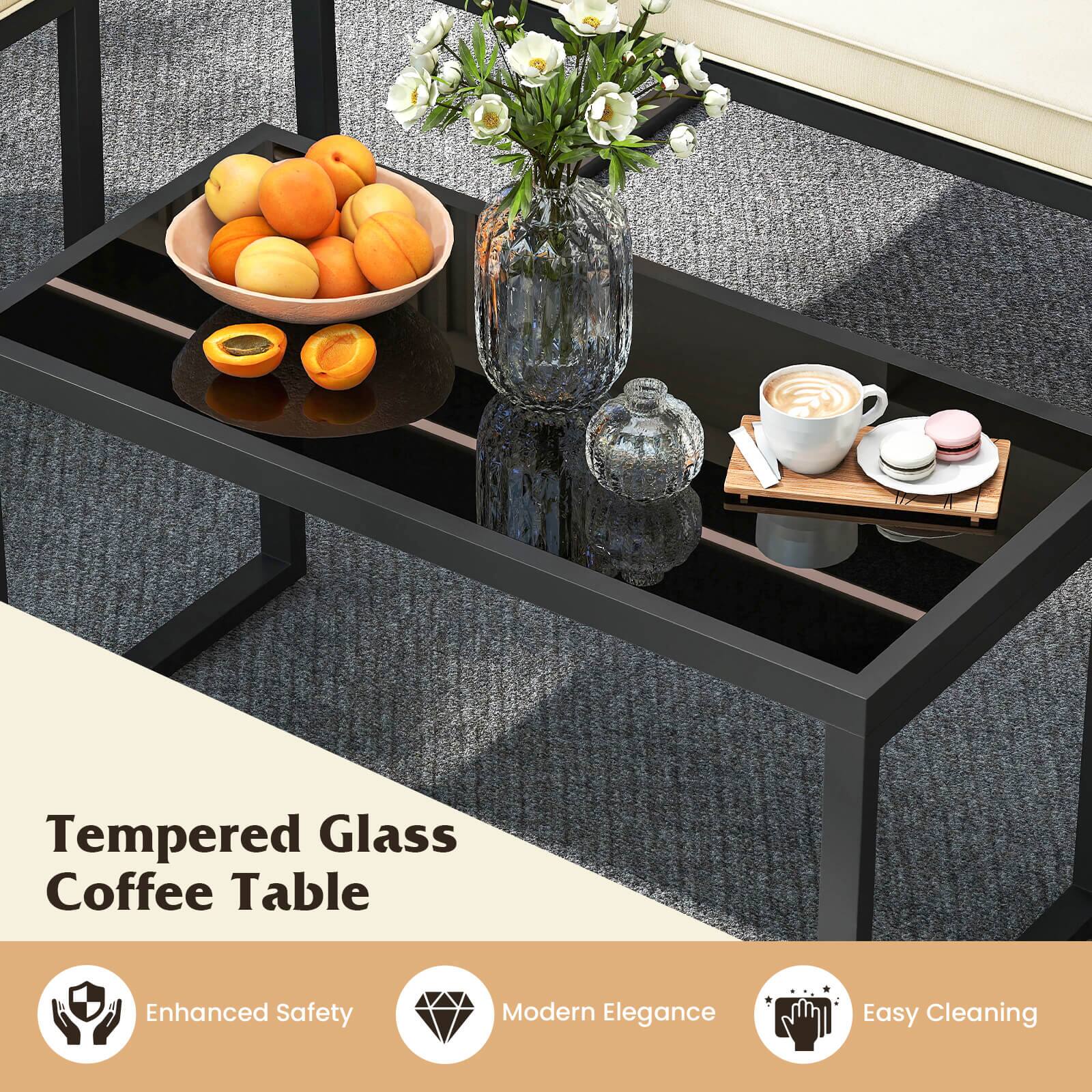 Tempered Glass Coffee Table: Enhanced Safety, Modern Elegance, Easy Cleaning