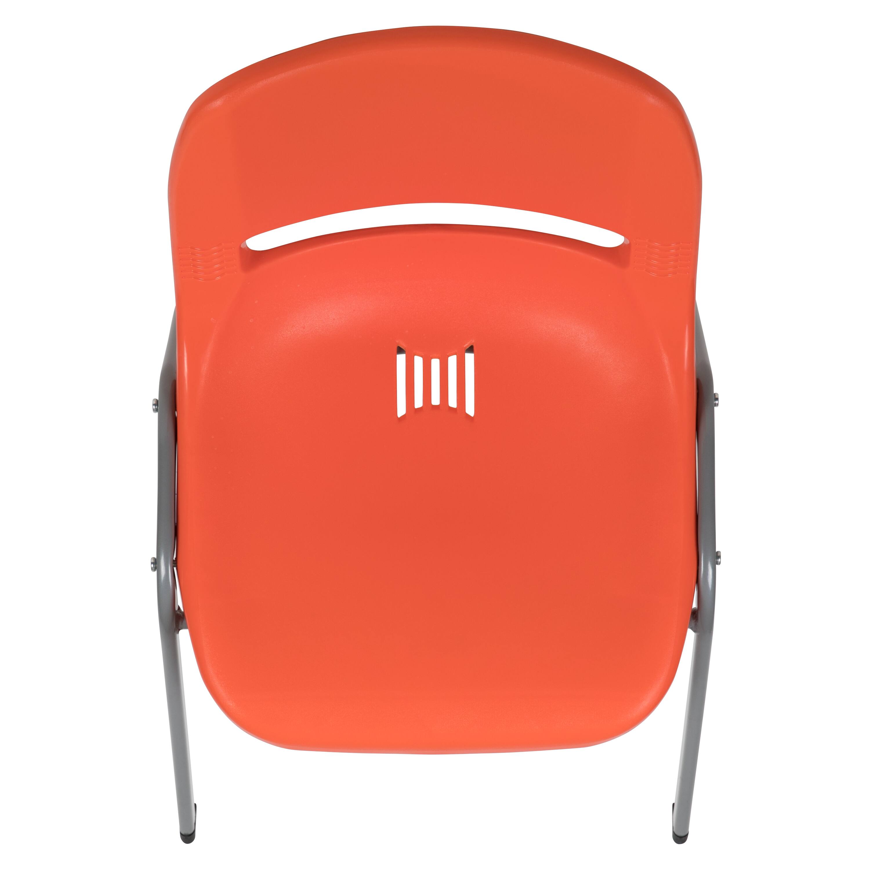 Alt View 8. Emma + Oliver - Ergonomic Shell Student Stack Chair - Classroom Chair / Office Guest Chair - Orange.