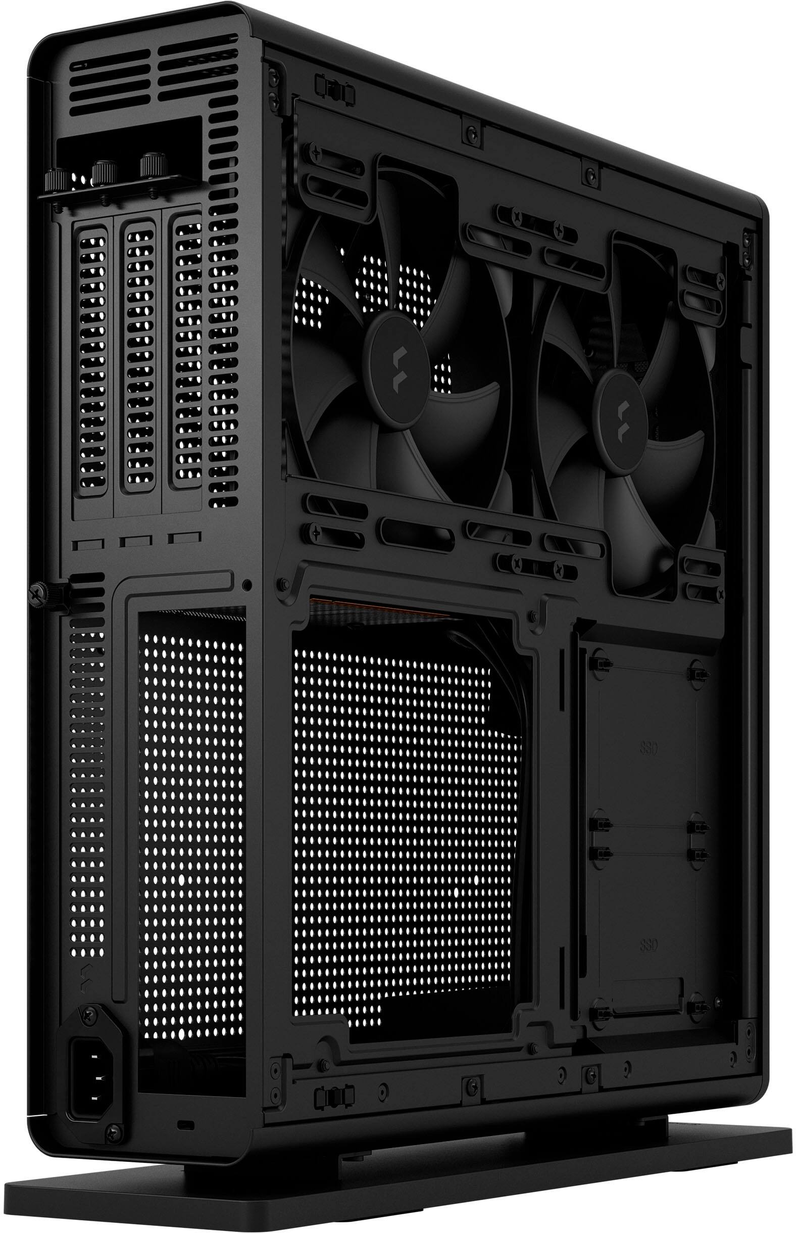 Alt View 20. Fractal Design - Ridge Black Mini-ITX Slim Small Form Factor Console PC Case with PCIe 4.0 Riser - Black.