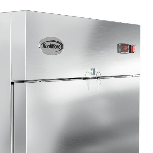Alt View 6. Koolmore - 29 in. Commercial Stainless Steel Solid Half Door Reach-In Refrigerator, 23 cu. ft. RIR-1D-SSHD - Stainless-Steel.