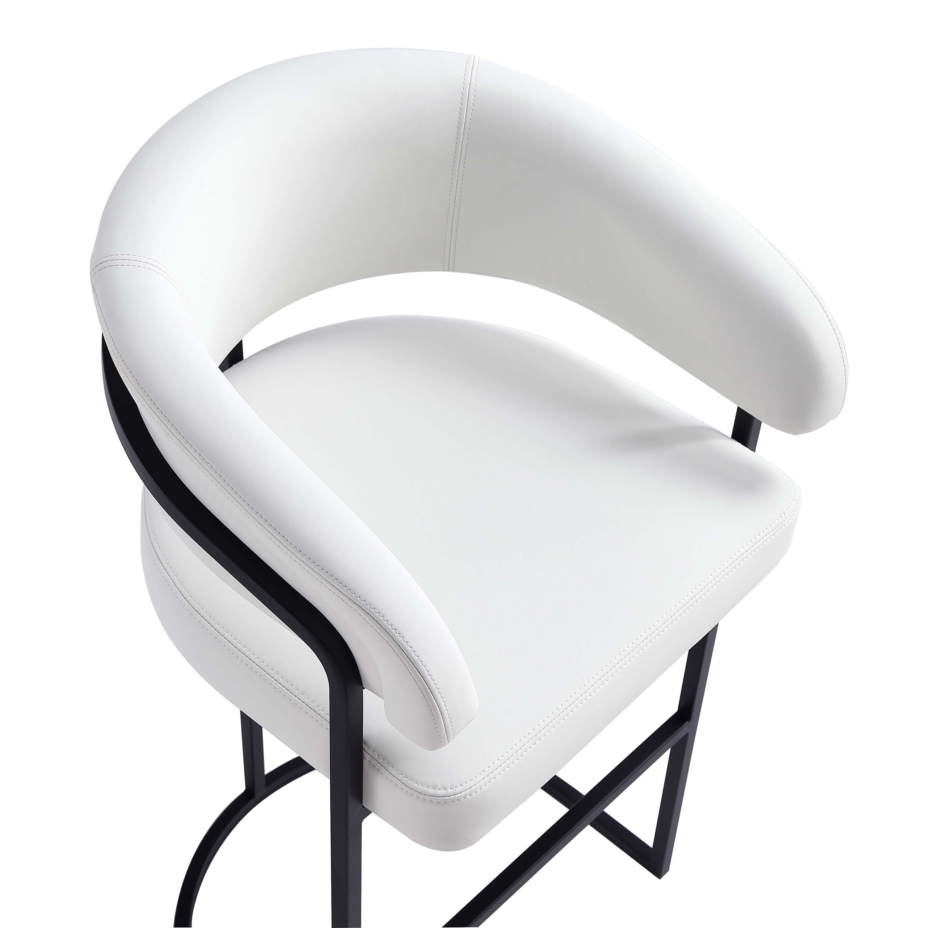 Alt View 1. Manhattan Comfort - Augusta Modern Metal Upholstered Counter Stool - White.