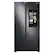 Front. Samsung - 27.3 cu. ft. Side-by-Side Smart Refrigerator with Family Hub - Fingerprint Resistant Black Stainless Steel.