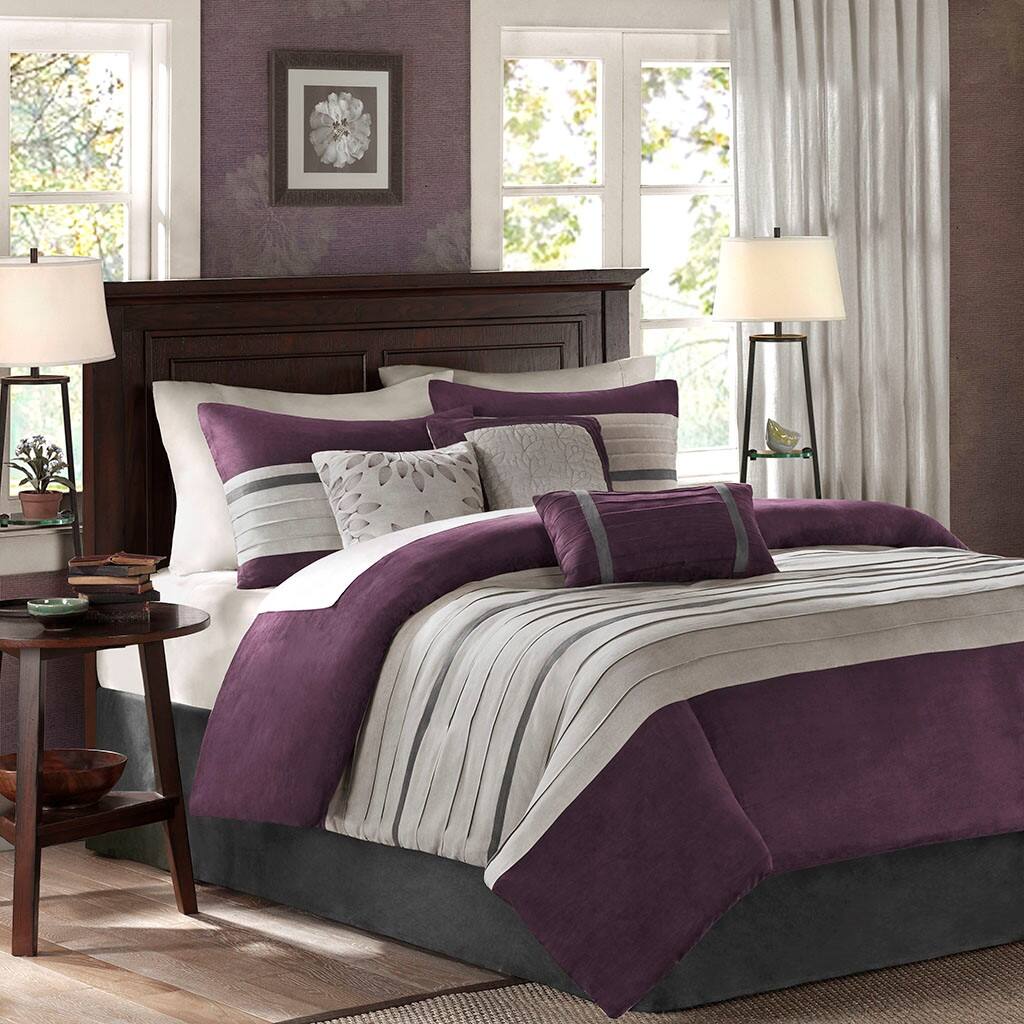 Alt View 4. Gracie Mills - Gracie Mills Bryony 7-Piece Microsuede Comforter Set - Purple.
