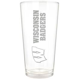 Great American Products - Wisconsin Badgers Etched 16oz. Vertical Rally Cry Pint Glass - Multicolor