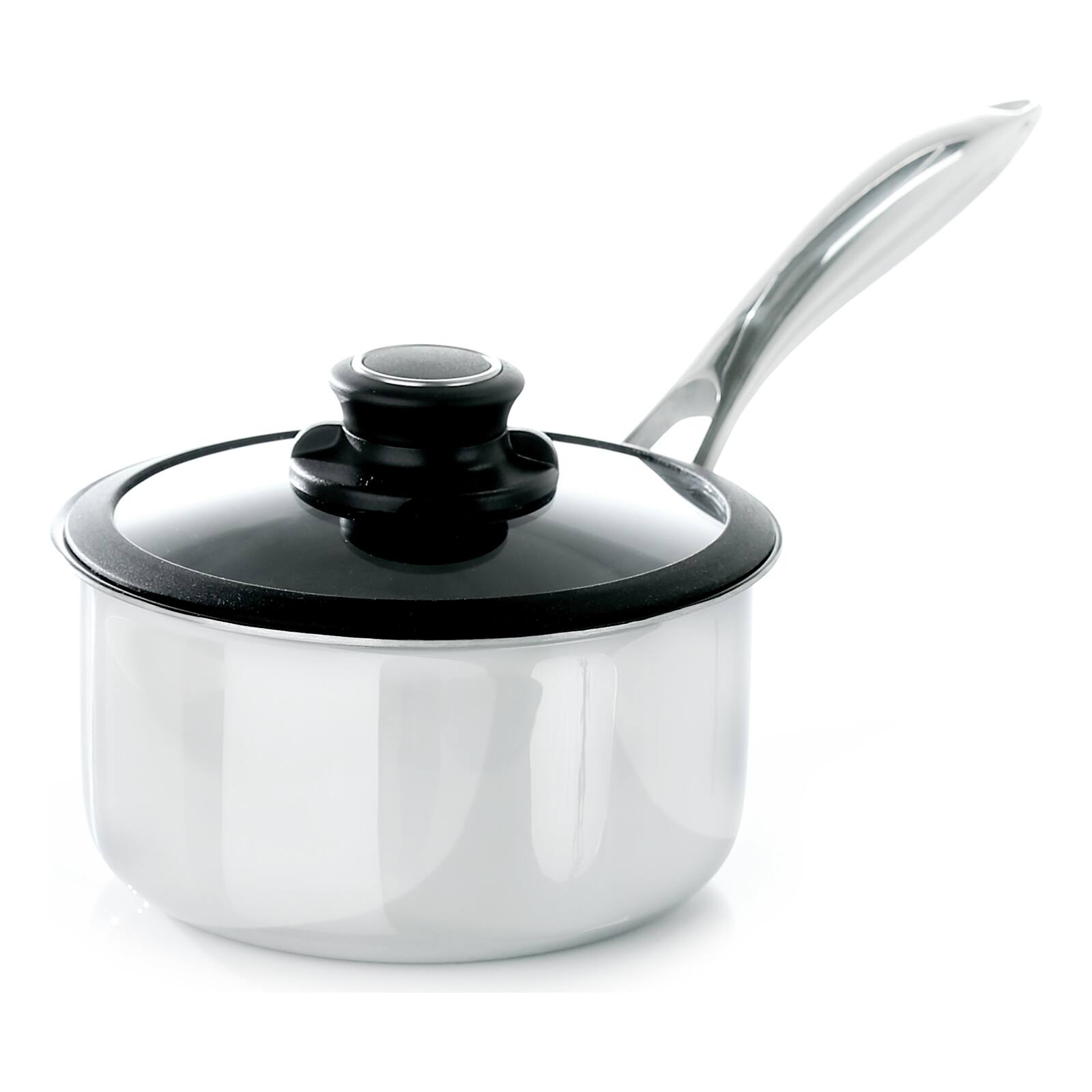 Alt View 1. Frieling - Black Cube Hybrid Quick Release 2.5 Quart Saucepan, 8-Inch - Silver.