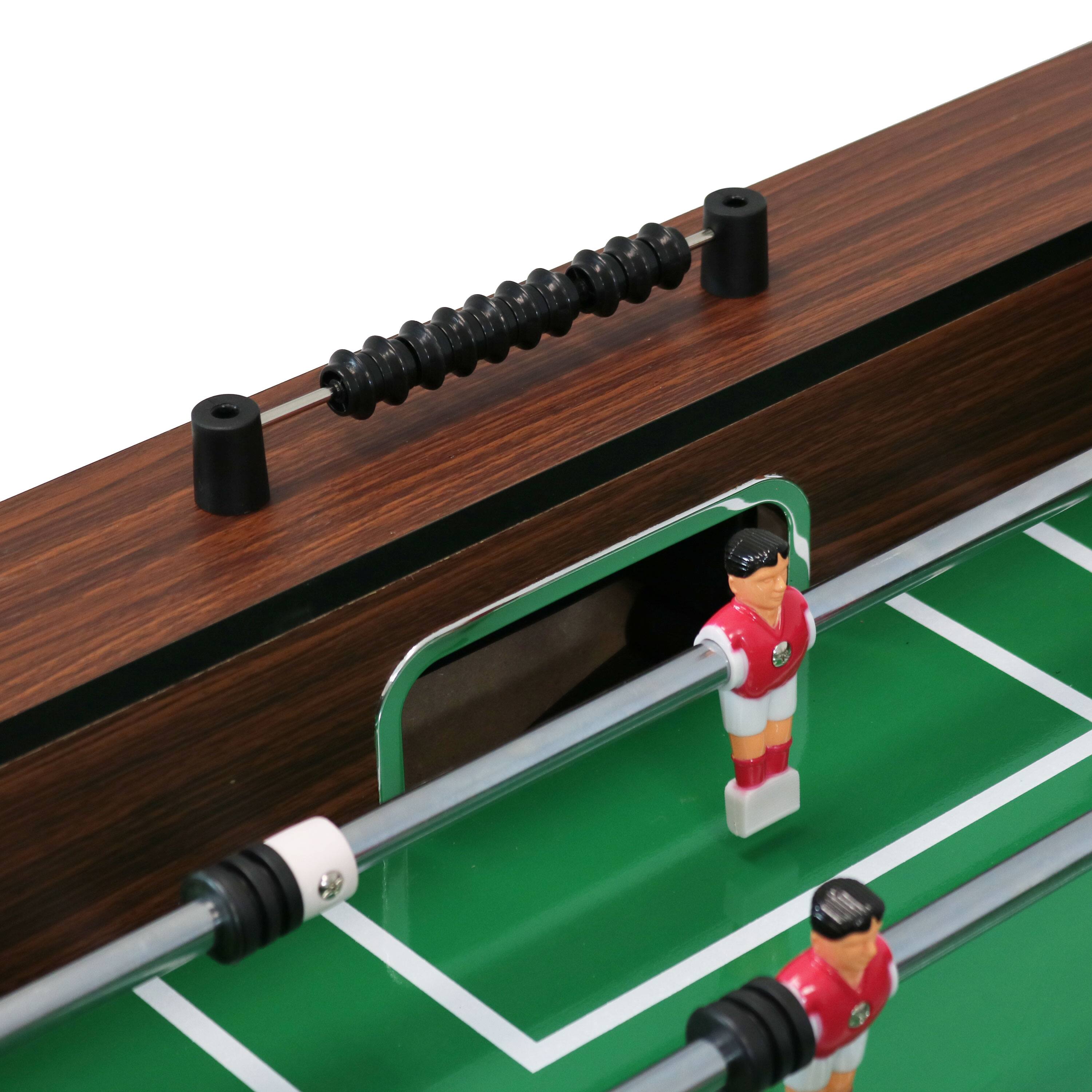 Alt View 7. Sunnydaze - 55 in Faux Wood Foosball Game Table with Folding Drink Holders - Brown.