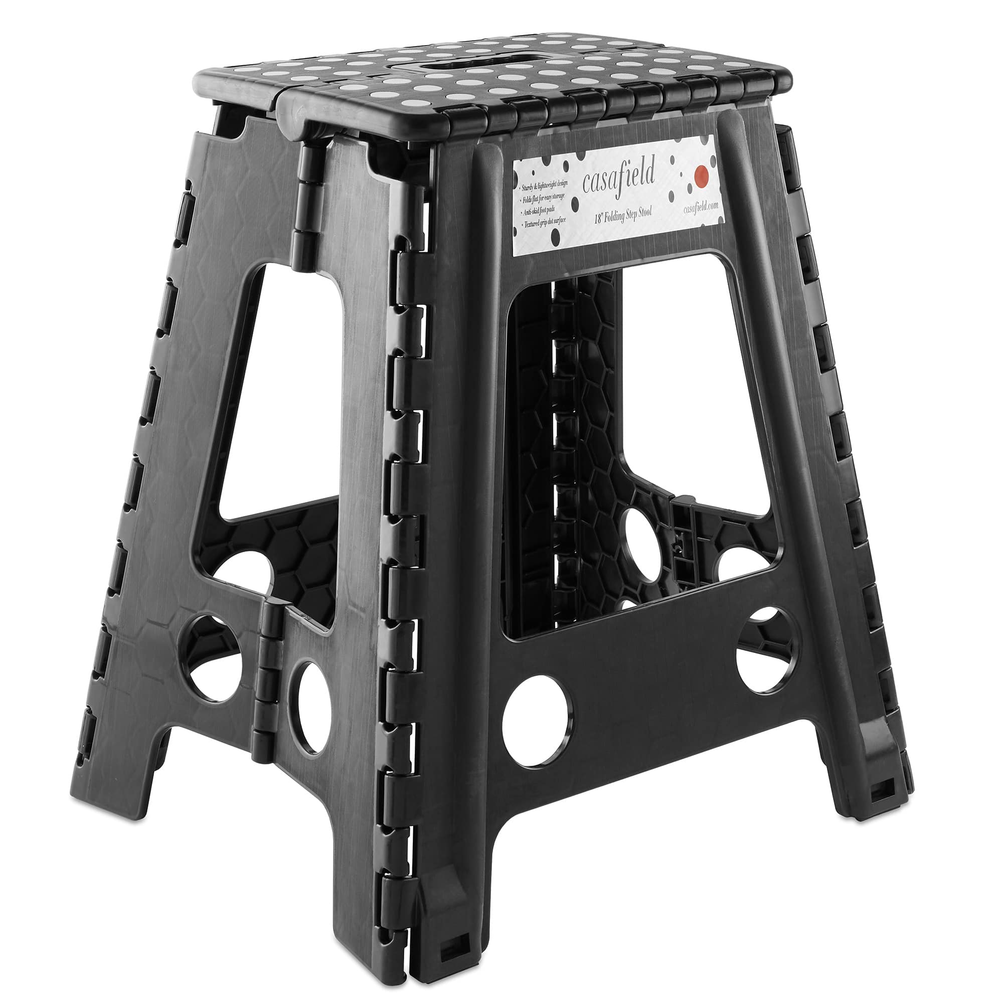 Casafield - Folding Step Stools with Handle - Black