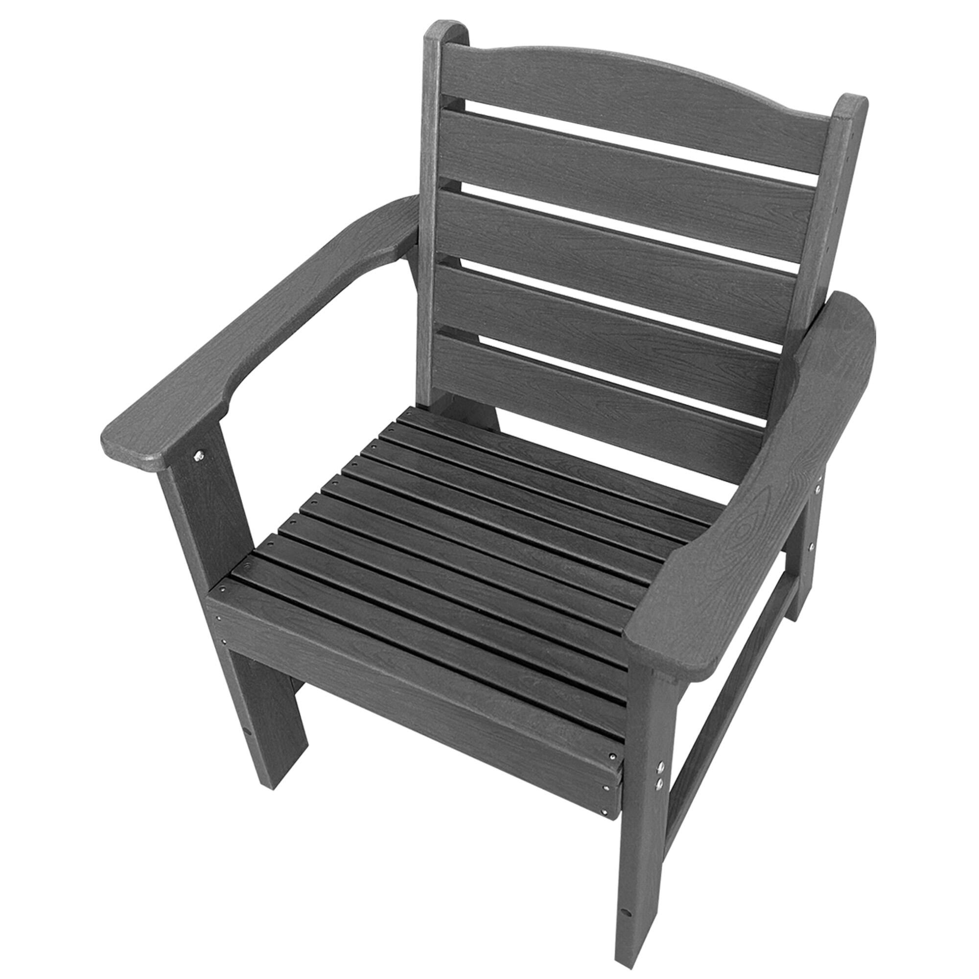 Alt View 7. Fortune Candy - Modern HDPE Patio Dining Set, 5-Piece Poly Lumber Table & Chairs with Umbrella Hole, Weather-Resistant for Yard & Lawn - Gray.