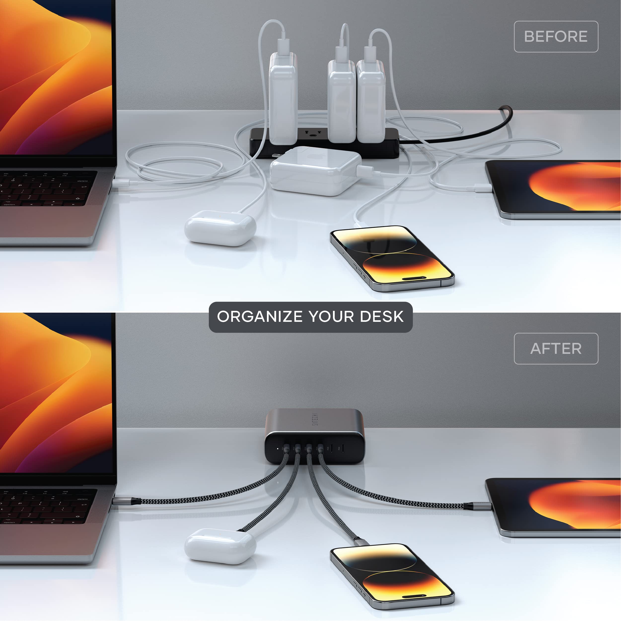 BEFORE

ORGANIZE YOUR DESK

AFTER