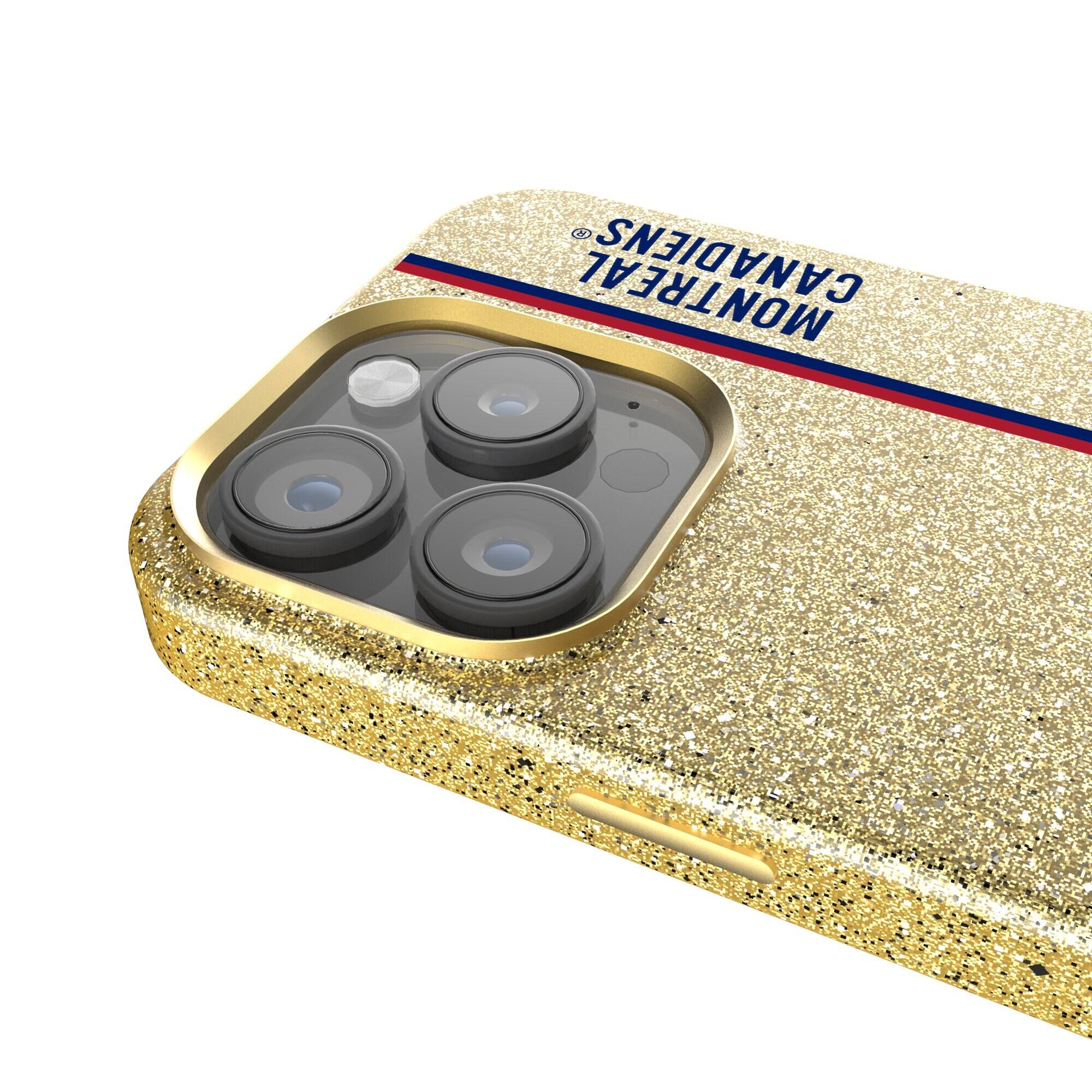 Alt View 2. Keyscaper - Gold Montreal Canadiens Sidebar Bling iPhone Case - 14 Plus - Gold.