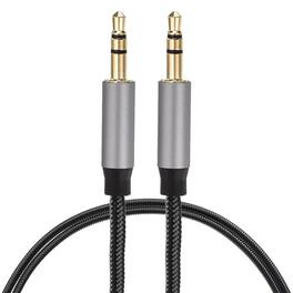 Unique Bargains - AUX Cable, 3.5mm Nylon Braided Male to Male Audio Cord, for Headphone Speaker Car Stereo Computer - Gray