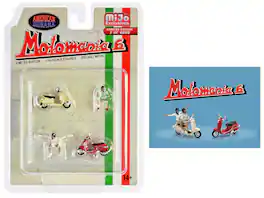 American Diorama - "Motomania 6" 4 piece Diecast Figure Set Limited Edition to 4800 pieces Worldwide 1/64 Scale - Multi