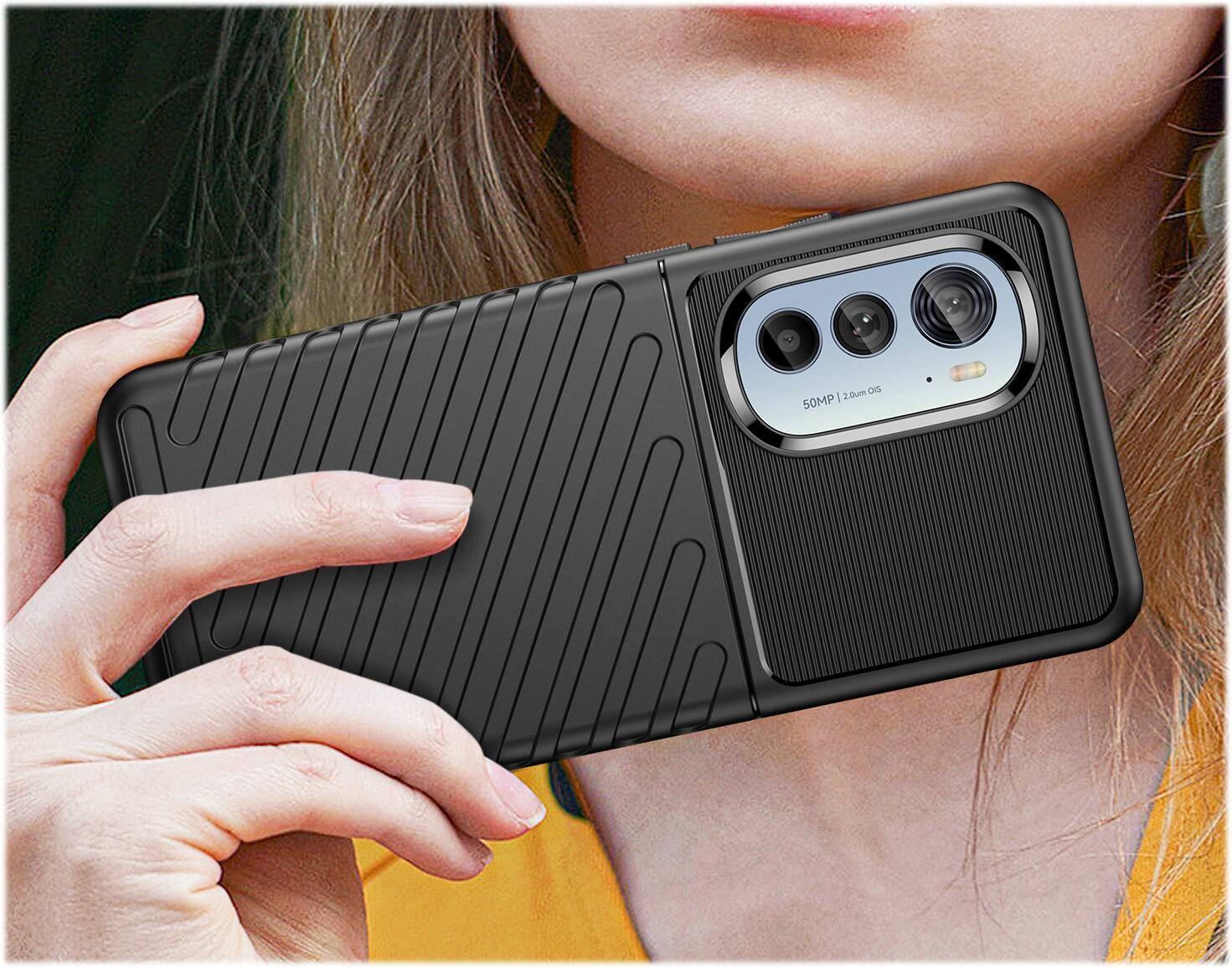 Alt View 16. SaharaCase - Black Series Case for Motorola Edge (2022) - Black.