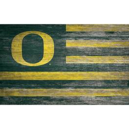 Fan Creations - Oregon Ducks 11'' x 19'' Distressed Flag Sign - Multicolor