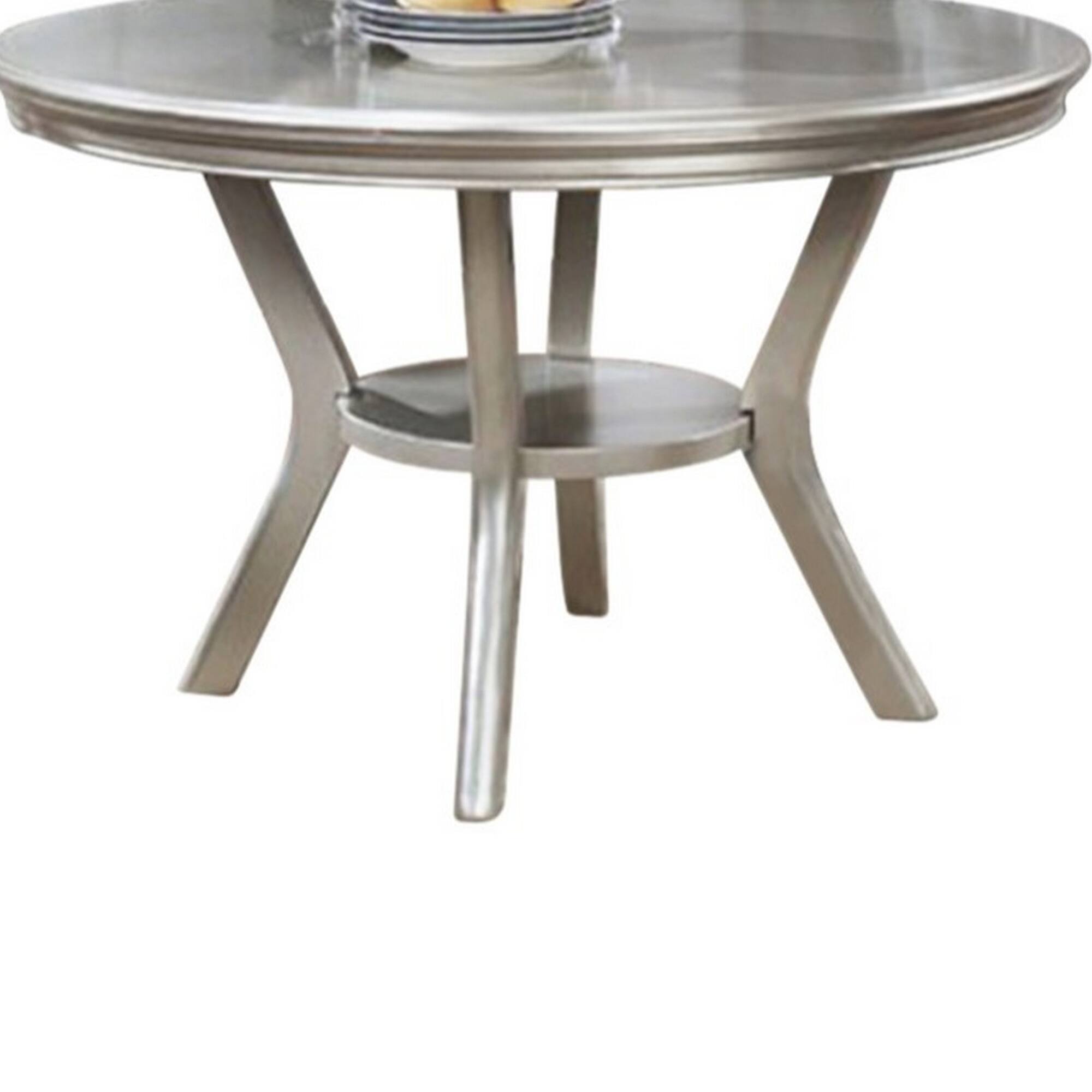 Manhattan Lane Amina Contemporary Round Dining Table Champagne BM123802 ...