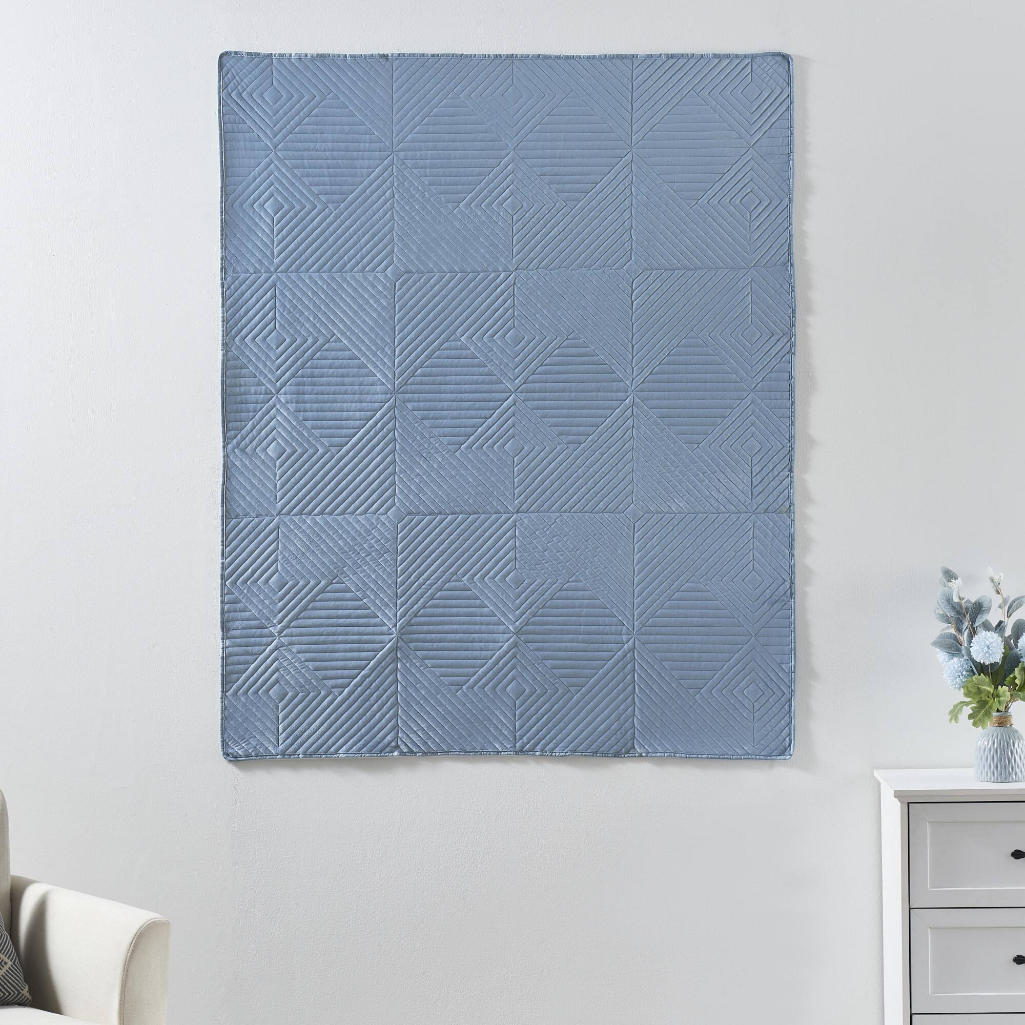 Angle. BreeBe - Riviera Velvet Spa Blue Throw - Spa Blue.