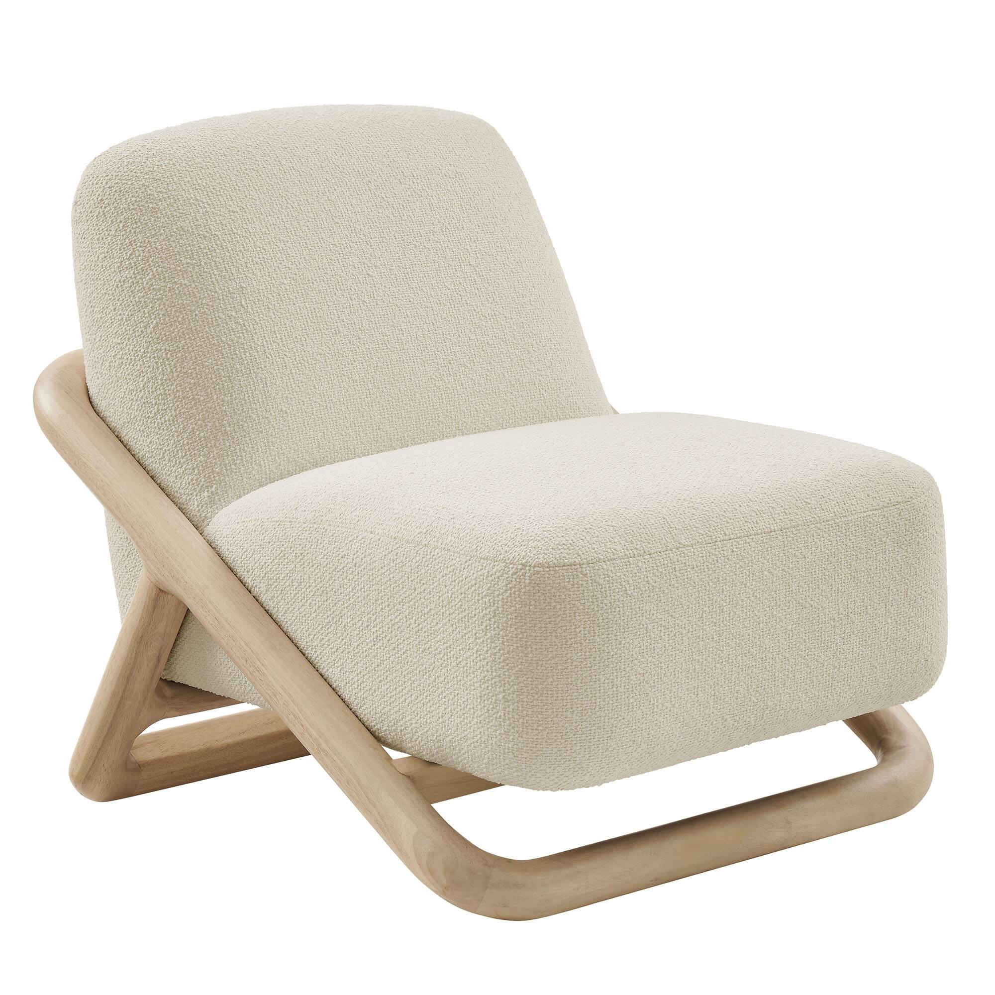 Angle. Modway - Vander Textured Fabric Accent Chair by Modway - Oak Cream.