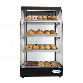 Koolmore - 16 in. Commercial Glass Bakery Display Case, Open Front Pastry Case with LED Lighting and Rear Door, 2.7 cu. ft - Black