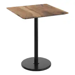Emma + Oliver - PureShield Tabletop with Seam-Free Surface Innovation and Bar Height Base - Natural/Black Base
