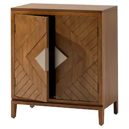COZAYH - Storage Cabinet Modern Accent Sideboard Buffet Geometric Doors - Wood