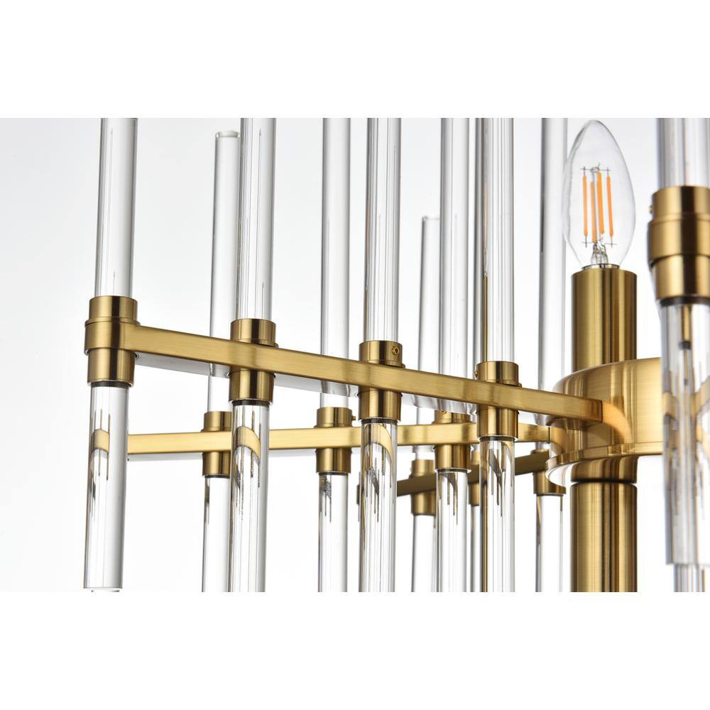 Alt View 6. Elegant Lighting - Sienna 23 inch crystal rod pendant in gold - Gold.