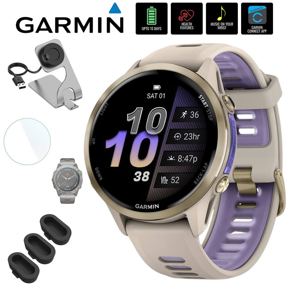 GARMIN

- UP TO 15 DAYS
- HEALTH FEATURES
- MUSIC ON YOUR WRIST
- GARMIN CONNECT APP

SAT 01

10

36

23hr

8:47p

38

VO2 52

BACK-LAP