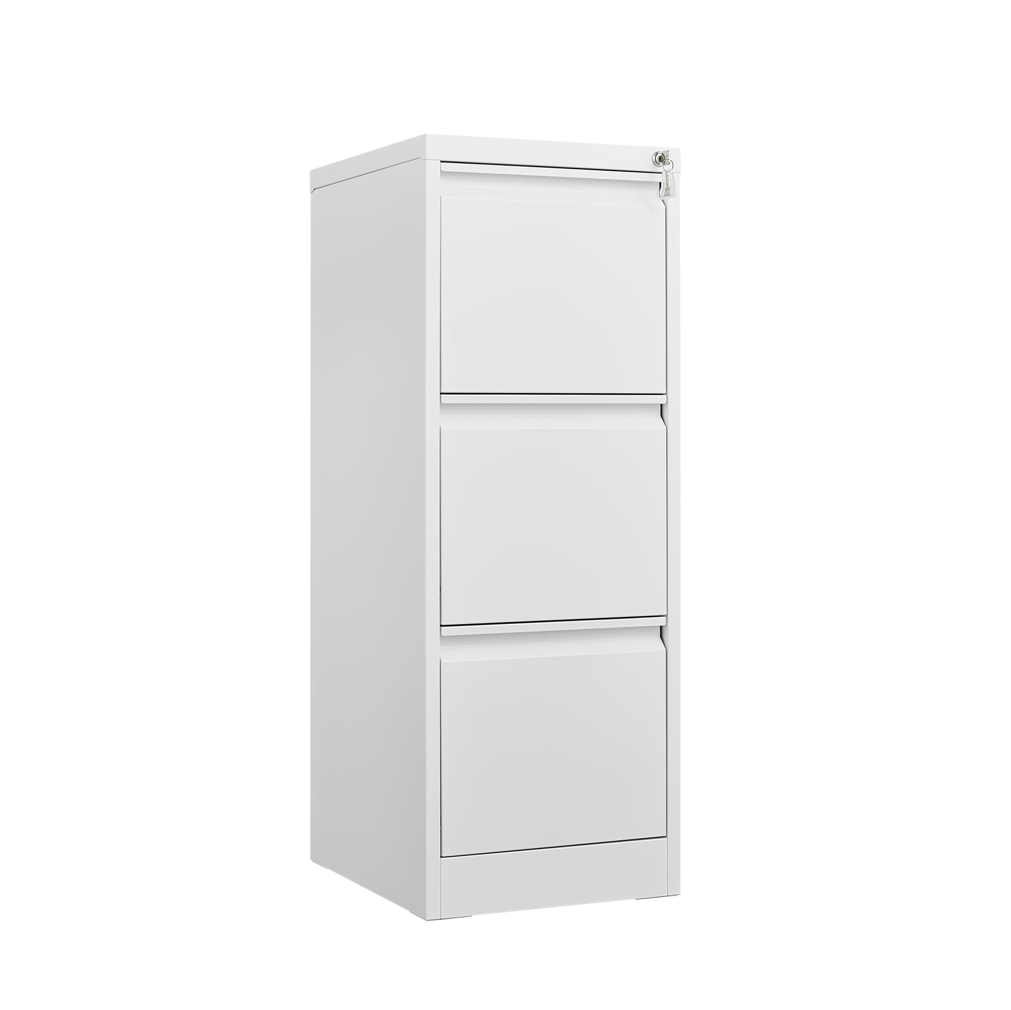 Alt View 6. Spaco - 3-Drawer Steel File Cabinet, Locking Legal Size, Vertical for Home Office - White.