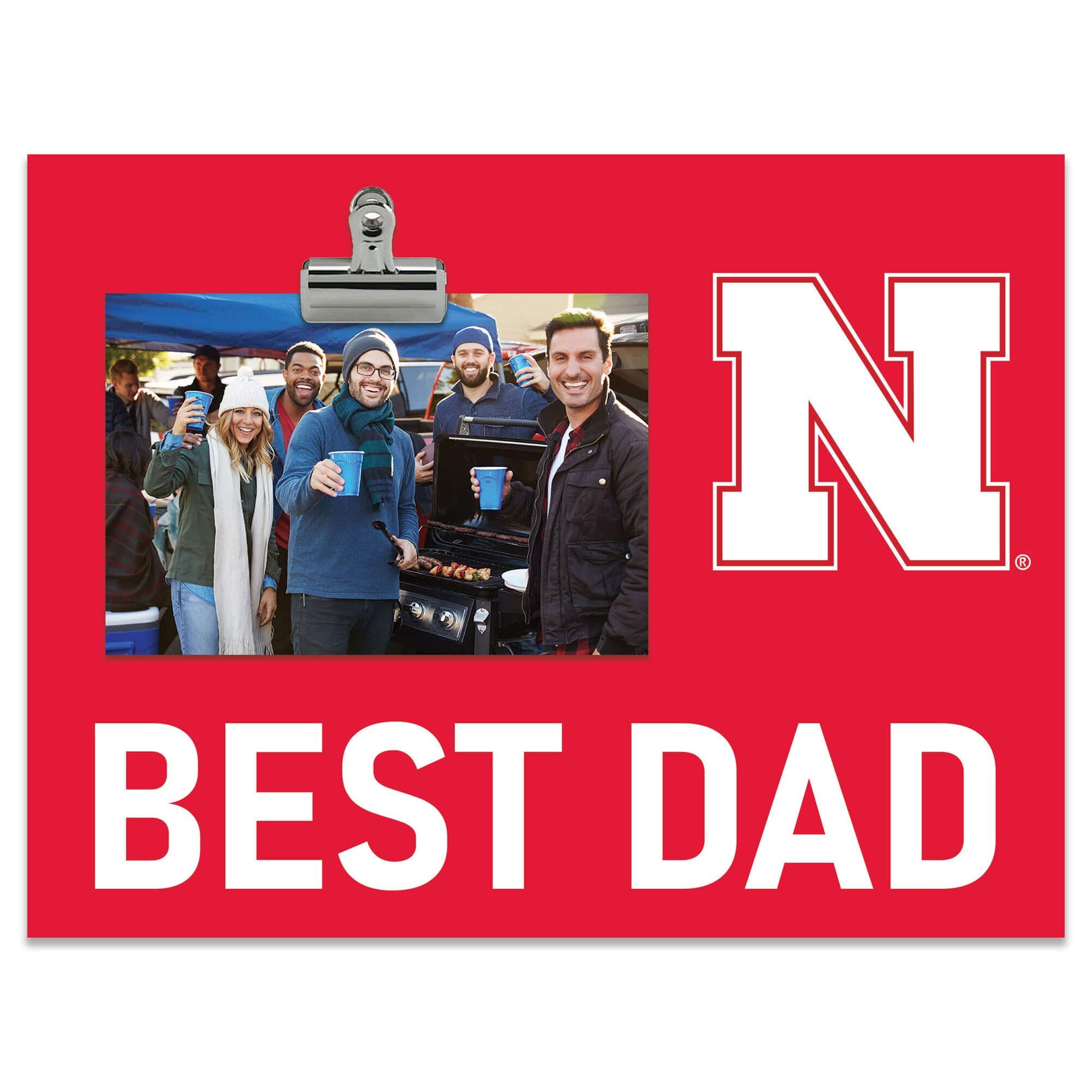 Fan Creations - Nebraska Huskers 8" x 10.5" Briteline Best Dad Clip Frame - Multicolor