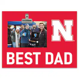Fan Creations - Nebraska Huskers 8" x 10.5" Briteline Best Dad Clip Frame - Multicolor
