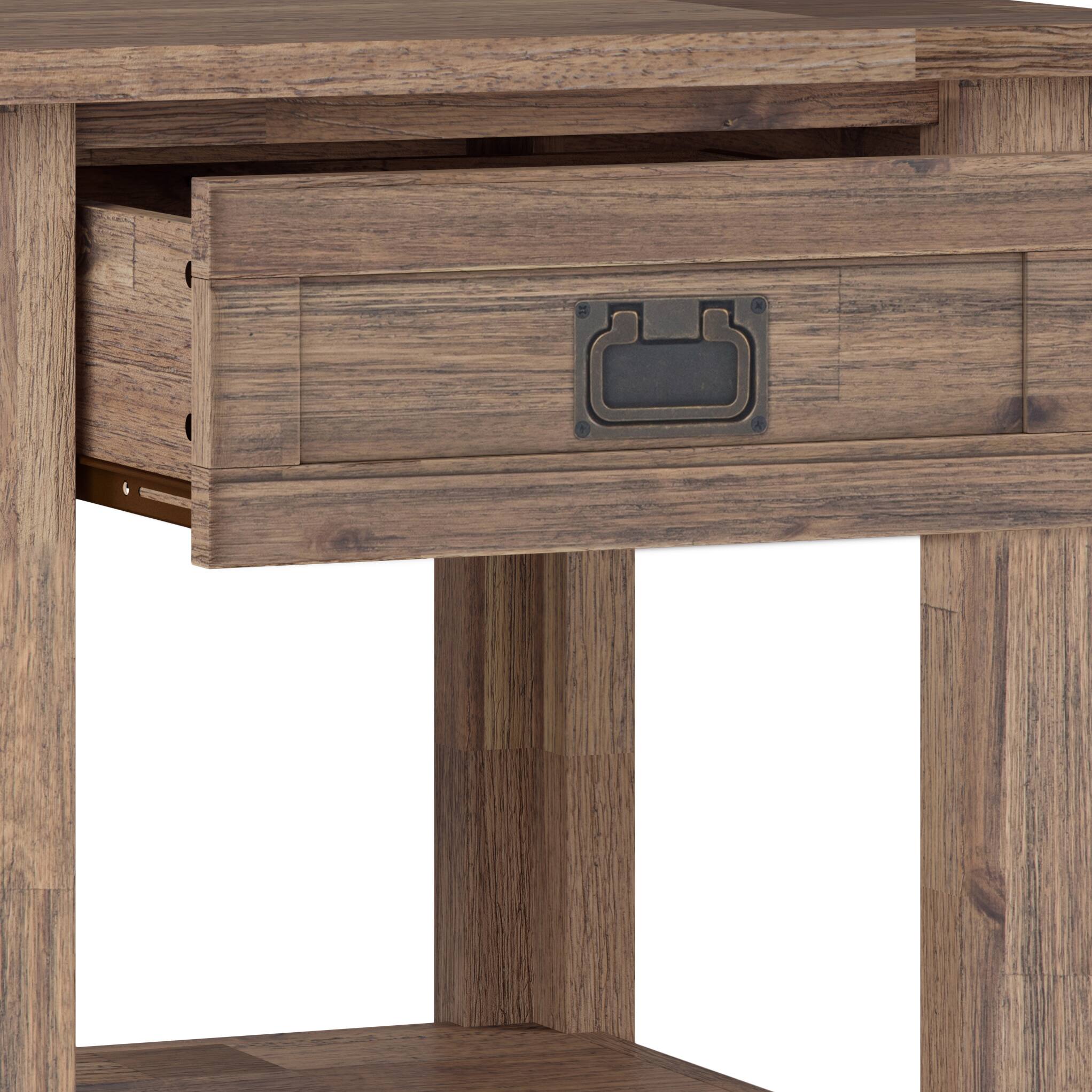 Alt View 2. Simpli Home - Monroe 22 inch End Table (Set of 2) - Rustic Natural Aged Brown.